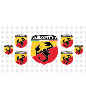 ABARTH GEL Stickers decals x7 (Compatible Product)
