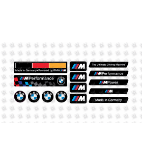 BMW M GEL Stickers decals x15
