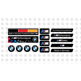 BMW M GEL Stickers decals x15