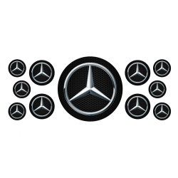 MERCEDES 3D GEL Autocollant x11