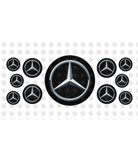 MERCEDES 3D GEL Stickers decals x11 (Compatible Product)