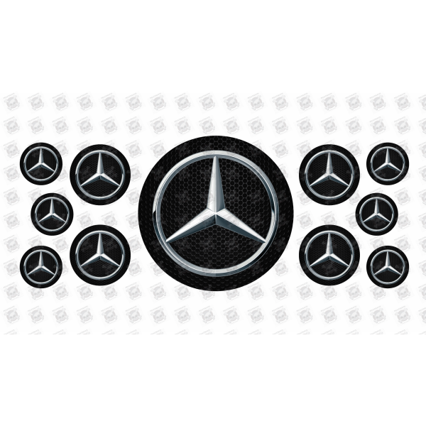 4pcs x Mercedes AMG sticker (78x10mm) Logo Curved 3D Domed decals4pcs x  Mercedes