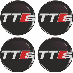 AUDI TTS Wheel centre Gel Badges Autocollant x4
