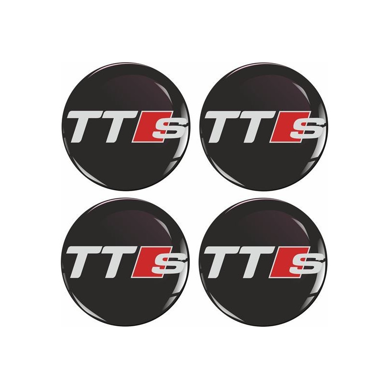 AUDI TTS Wheel centre Gel Badges adesivos x4