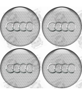 AUDI Wheel centre Gel Badges Stickers decals x4