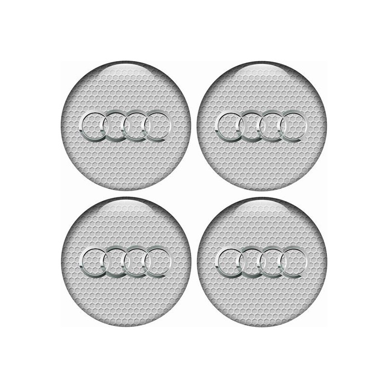 AUDI Wheel centre Gel Badges Autocollant x4