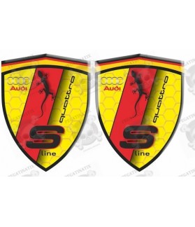 Audi S-LINE Wing Panel Badges 80mm Stickers decals (Compatible Product)