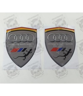 Audi Quattro Wing Panel Badges 80mm Stickers decals (Compatible Product)