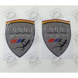 Audi Quattro Wing Panel Badges 80mm Stickers decals