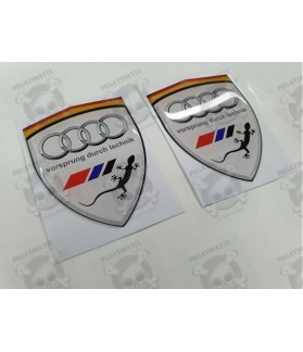 Audi Quattro Wing Panel Badges 80mm adhesivos