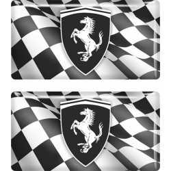 Ferrari gel Badges Adesivi 55mm x2