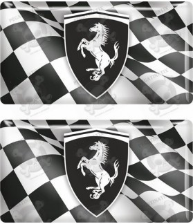 Ferrari gel Badges Stickers decals 55mm x2