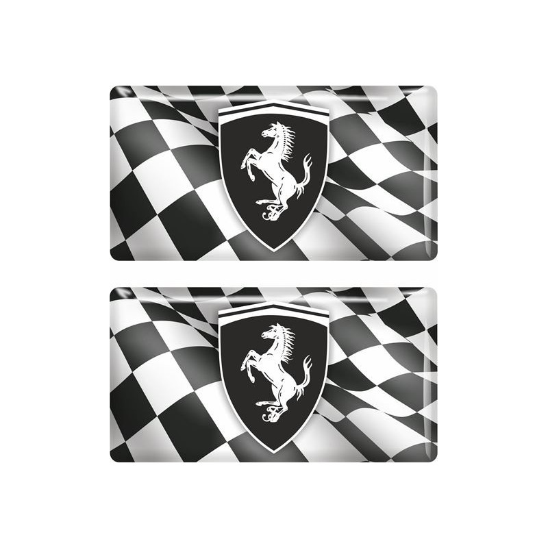 Ferrari gel Badges Adesivi 55mm x2