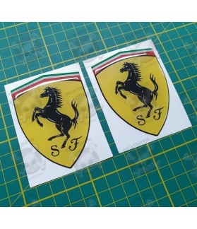 Ferrari gel Badges Stickers decals 80mm x2