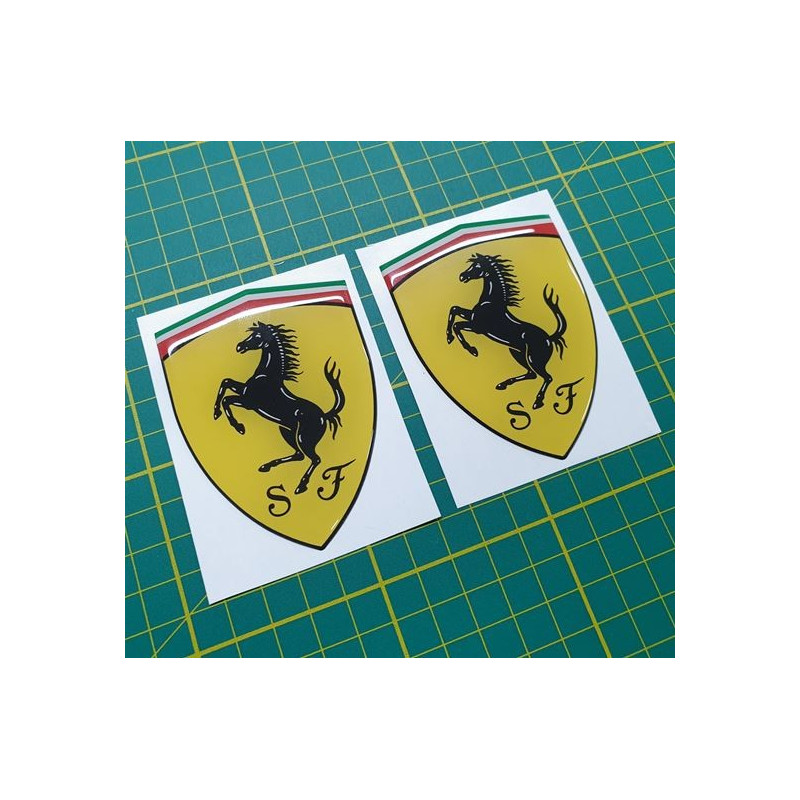 Ferrari gel Badges Aufkleber 80mm x2