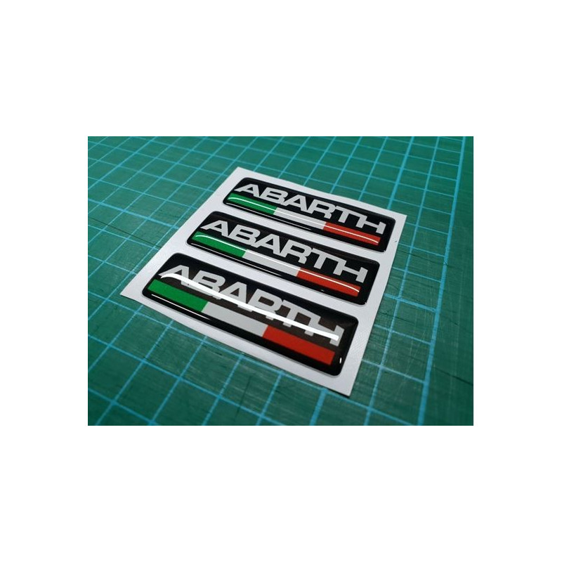 Abarth gel Badges decals 55mm x3