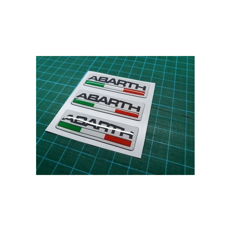 Abarth gel Badges Aufkleber 55mm x3