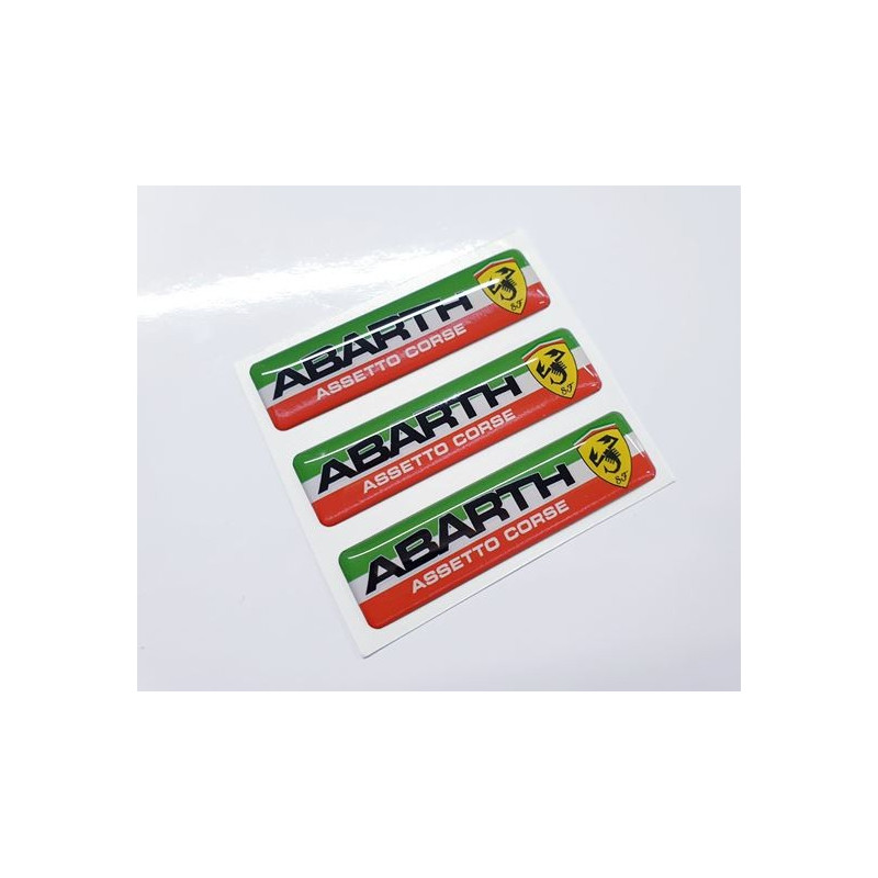 Abarth gel Badges decals 55mm x3