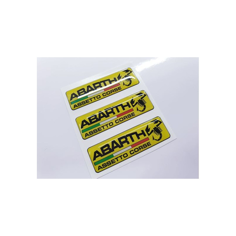 Abarth gel Badges decals 55mm x3
