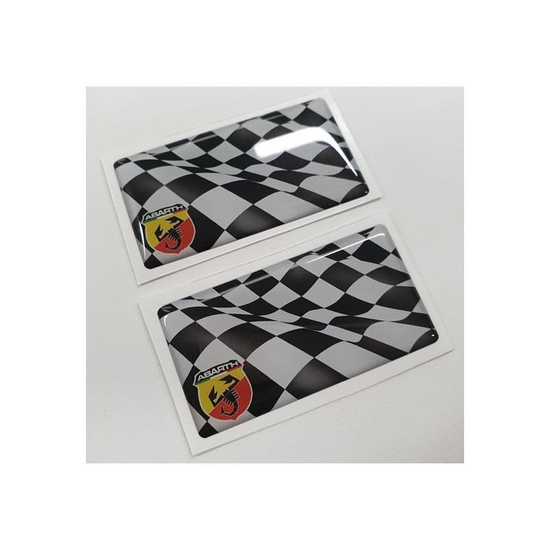 Abarth gel Badges Aufkleber 55mm x2