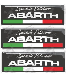 Abarth gel Badges Stickers decals 55mm x3