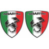 Abarth gel Badges Autocollant 60mm x2