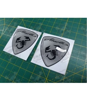 Abarth gel Badges Stickers decals 60mm x2 (Compatible Product)