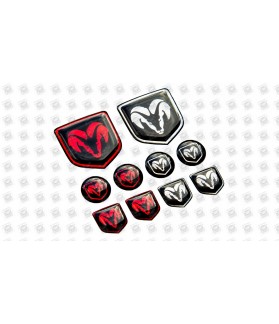 DODGE GEL Stickers decals x10 (Compatible Product)