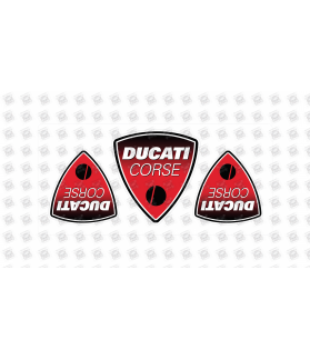 DUCATI corse GEL Stickers decals x3 (Compatible Product)