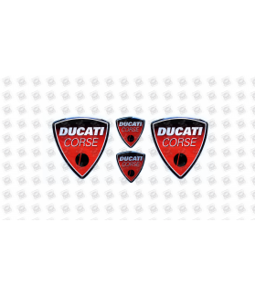 DUCATI corse GEL Stickers decals x4 (Compatible Product)