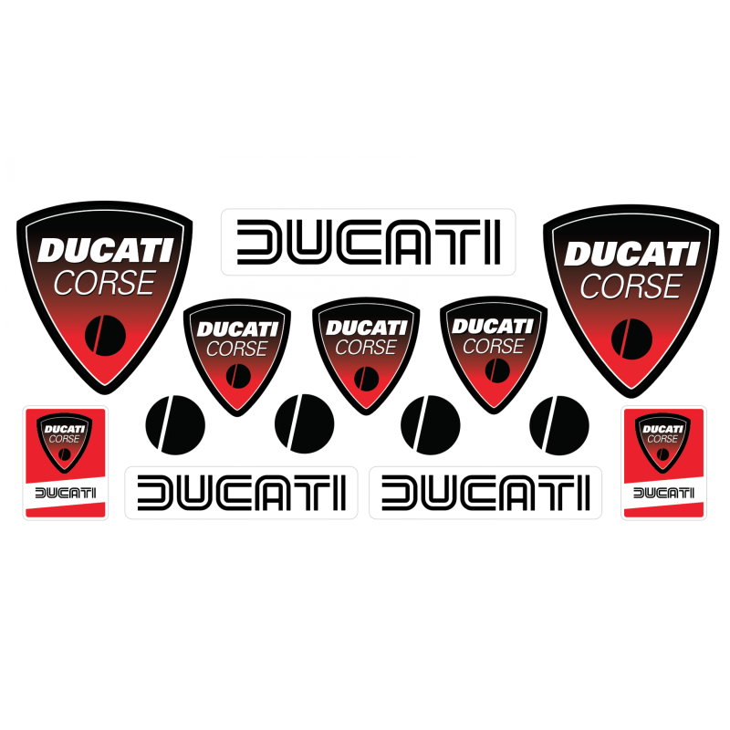 DUCATI corse GEL Stickers decals x14