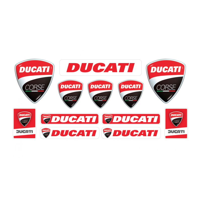 DUCATI corse GEL Stickers decals x12