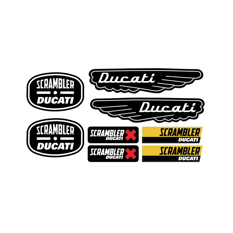 Ducati Scrambler 3d GEL Aufkleber x8