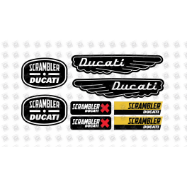 Ducati Scrambler 3d GEL Stickers decals x8