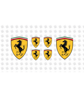 Ferrari gel Badges Stickers decals x6 (Produto compatível)