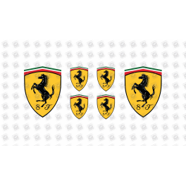 Ferrari gel Badges Stickers decals x6