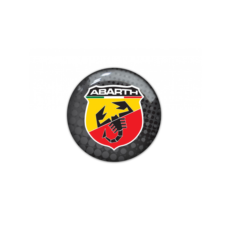 Abarth round black gel DECALS