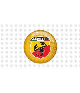 Abarth round black gel STICKERS (Compatible Product)