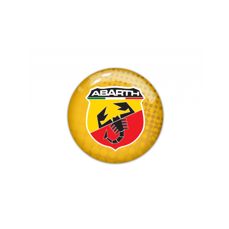 Abarth round black gel AUTOCOLLANT
