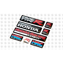 Honda domed emblems gel STICKERS x8