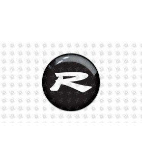 HONDA round black gel STICKERS (Compatible Product)