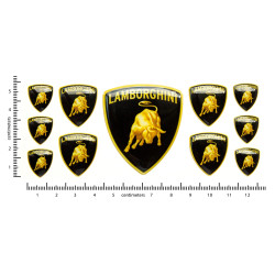 Lamborghini domed emblems gel ADESIVOS x11