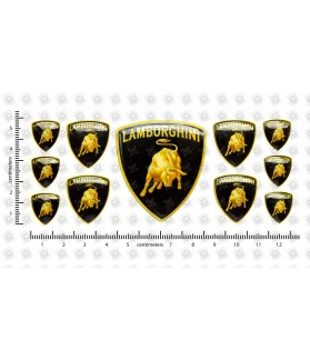 Lamborghini domed emblems gel STICKERS x11