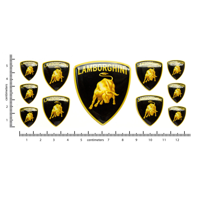 Lamborghini domed emblems gel ADESIVI x11