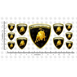Lamborghini domed emblems gel STICKERS x11