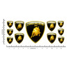 Lamborghini domed emblems gel ADHESIVOS x11