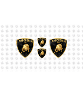 Lamborghini domed emblems gel DECALS x4 (Compatible Product)
