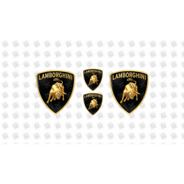 Lamborghini domed emblems gel AUTOCOLLANT x4