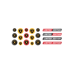 Lamborghini domed emblems gel AUTOCOLLANT x19