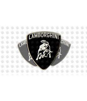 Lamborghini domed emblems gel STICKERS x3 (Compatible Product)